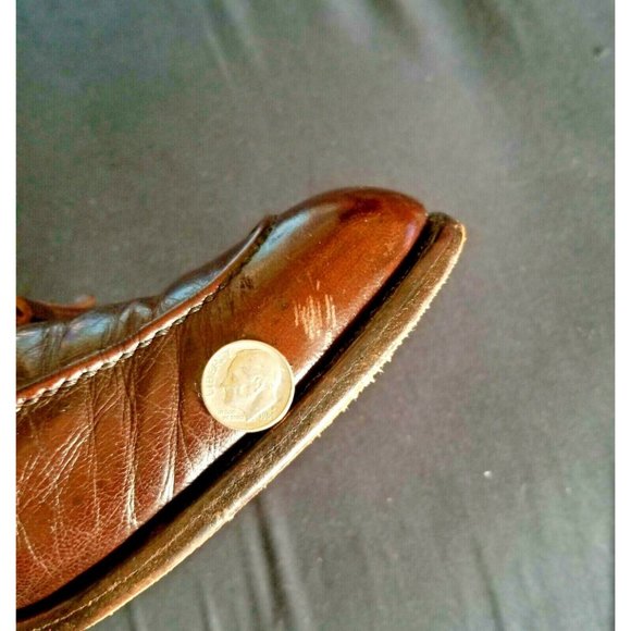 FOOTJOY Brown Leather Dress Loafers Sz 11.5 AAA A Extra Narrow Tassels - Picture 11 of 12